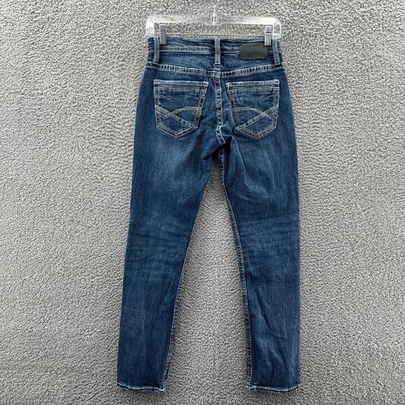 Buckle Other - Bke Jake Jeans Mens 27 X 30 Straight Leg Blue Stretch Denim Heavy Stitching